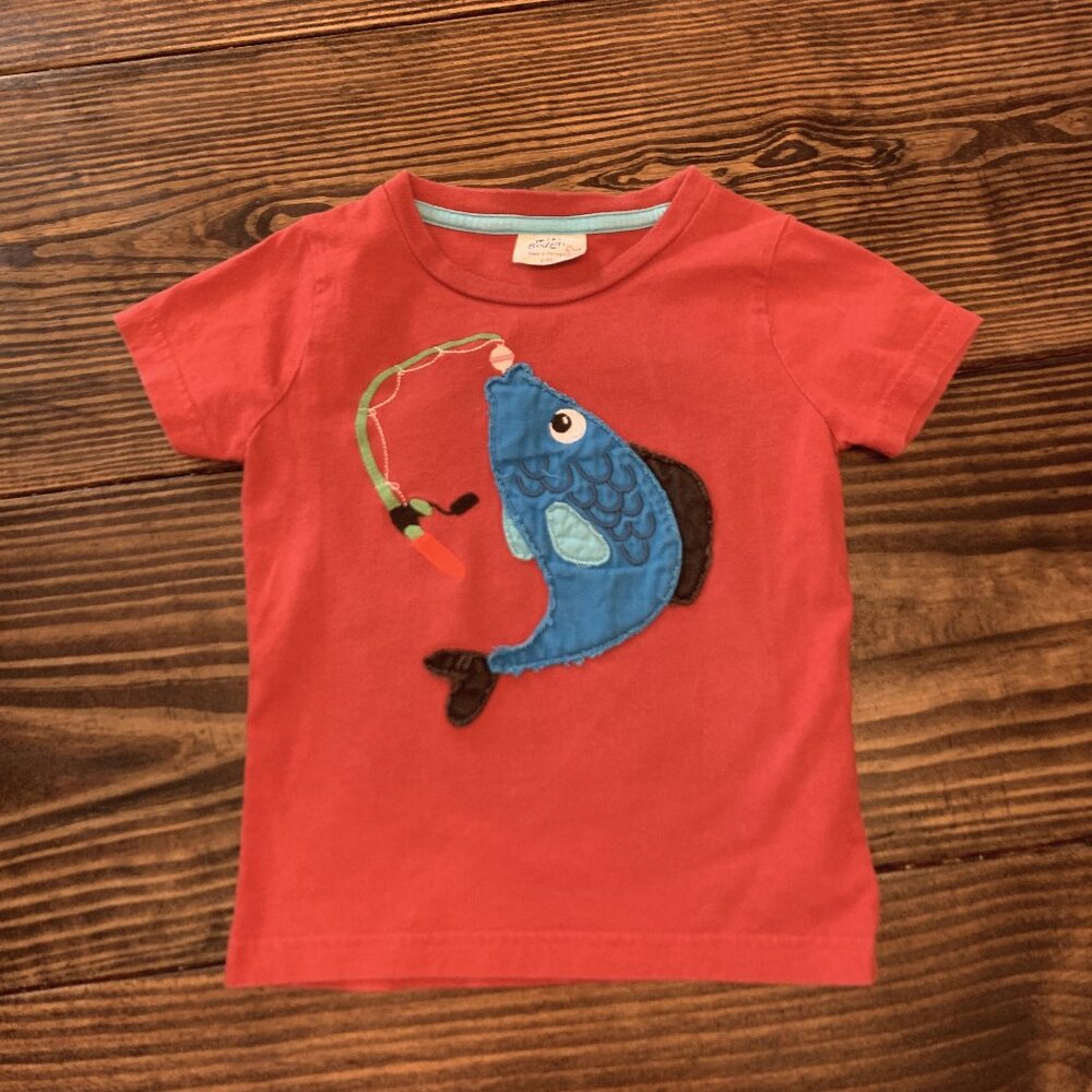 Mini Boden Fishing Applique T-Shirt